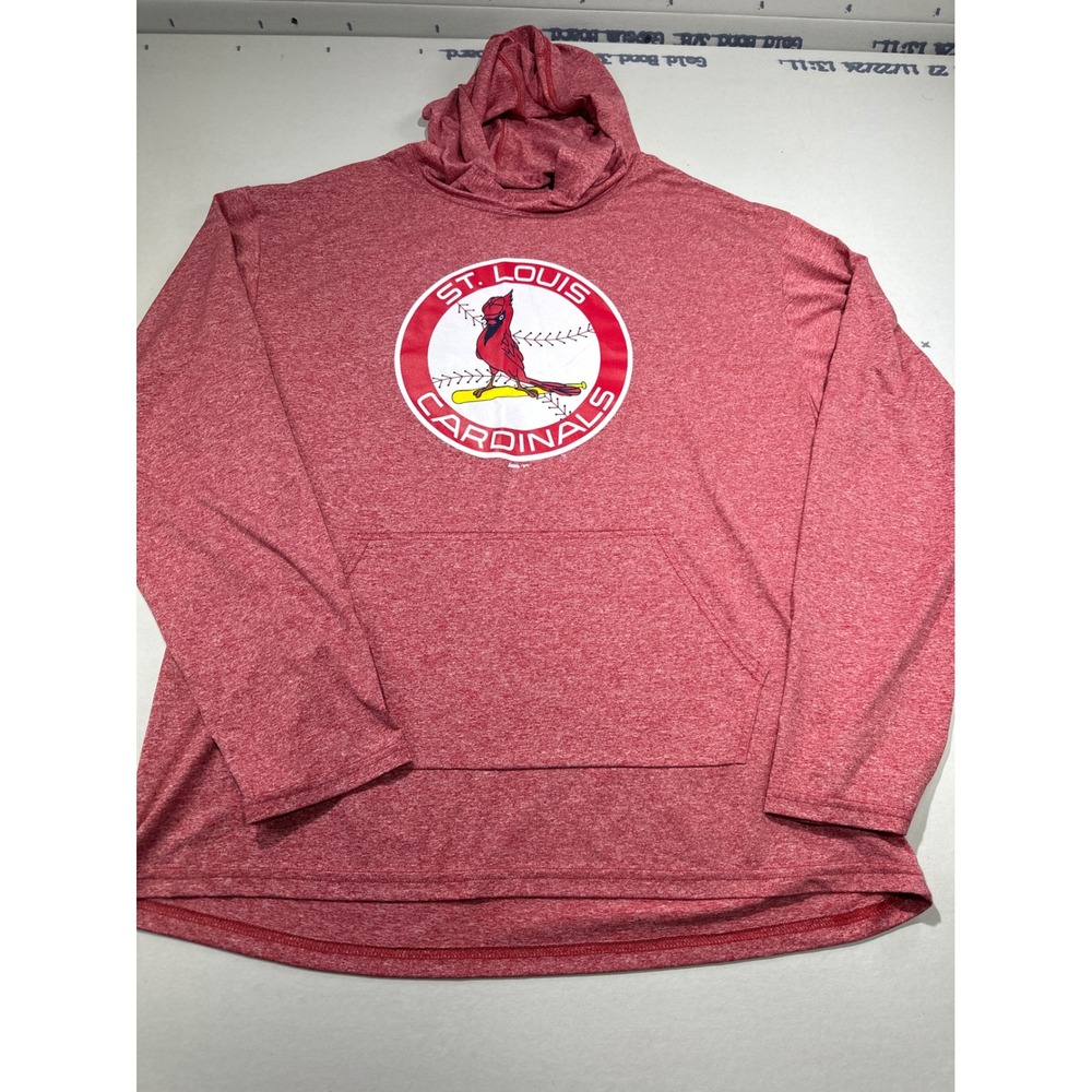 Stitches St. Louis Cardinals Hoodie Mens XL Red Heathered Performance Pullover